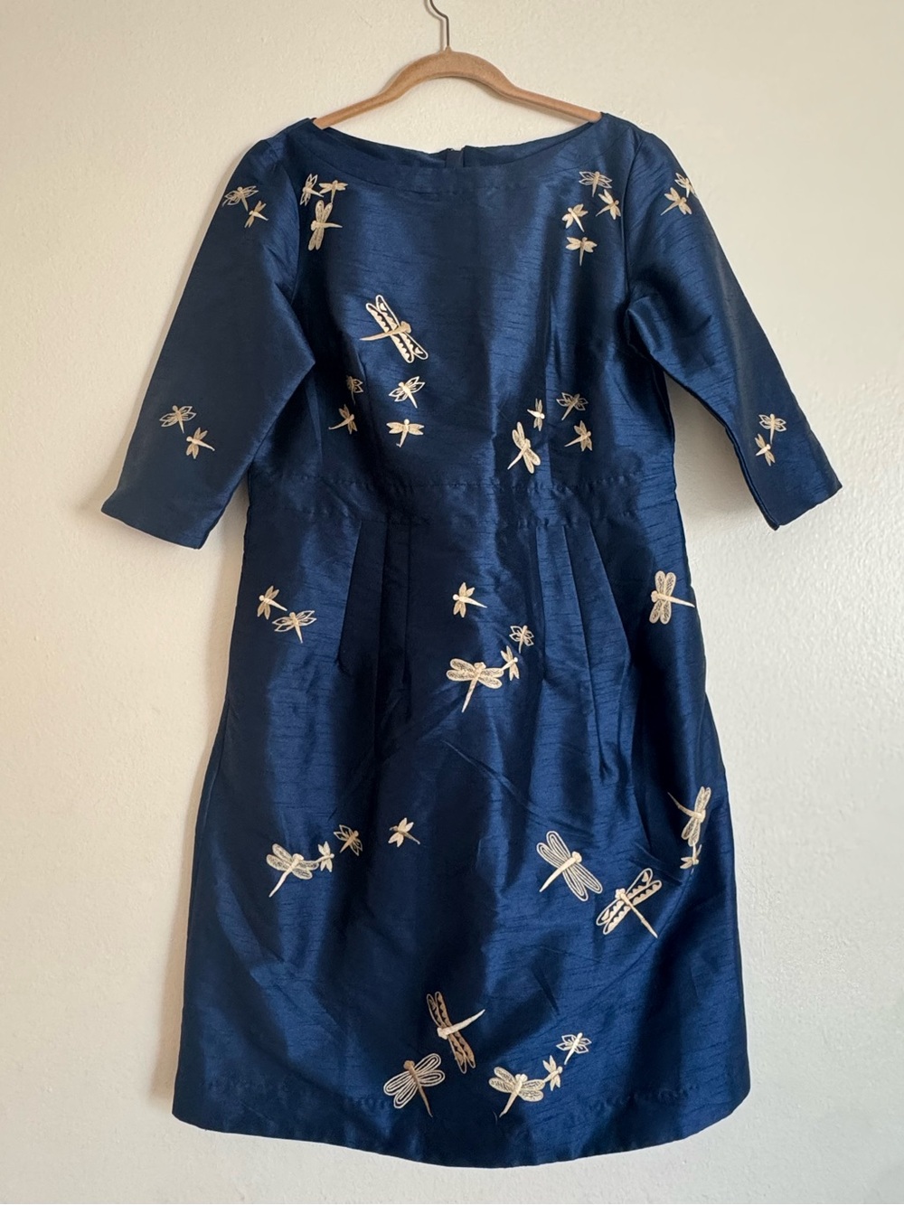 Eshakti Navy Embroidered Dragonfly Dress L/XL